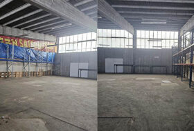 Innenansicht der 400 qm Lagerhalle in Mannheim-Seckenheim