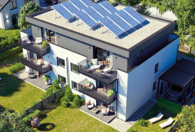 Außenansicht des Wohnhauses der 3,5-Zimmer-Wohnung mit Garten in Mannheim-Seckenheim