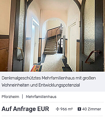 Denkmalgeschütztes Mehrfamilienhaus in Pforzheim